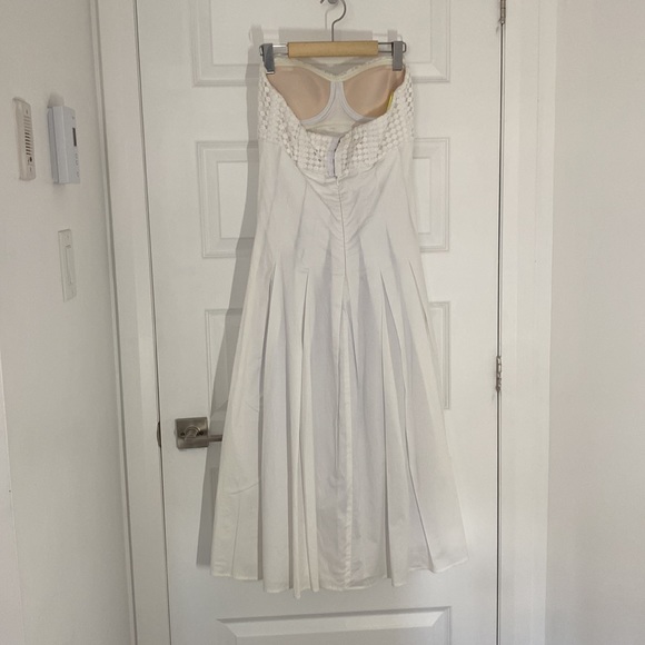 CATHERINE MALANDRINO - Midi dress white skater style strapless size 6 - Picture 6 of 6